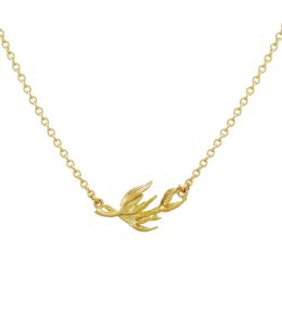 18ct Yellow Gold Inline Flyaway Oat Seed Necklace Product Photo