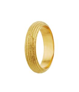 18ct Yellow Gold Heavy D-Shaped Reed Band Ring Product Photo