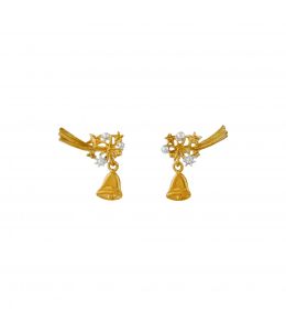 Silver & Gold Plate Tinker Bell Stud Drop Earrings Product Photo