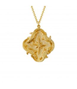 Gold Plate Guardian Compass Necklace Product Photo
