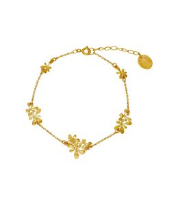 Gold Plate Rosette Cluster In-Line Pathway Bracelet Product Photo