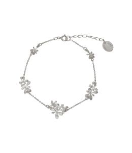 Silver Rosette Cluster In-Line Pathway Bracelet Product Photo
