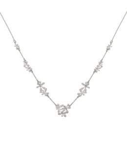 Silver Rosette Cluster In-Line Pathway Necklace Product Photo