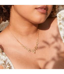 Clustered Rosette Flourish Collar Necklace