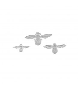 Silver Set of 3 Mixed Size Bee Pins Product Photo
