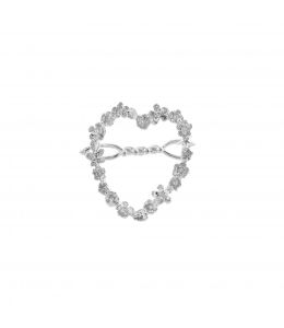 Silver Floral Love Heart Clasp Product Photo