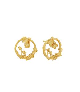 Gold Plate Woodland Loop Stud Earrings Product Photo