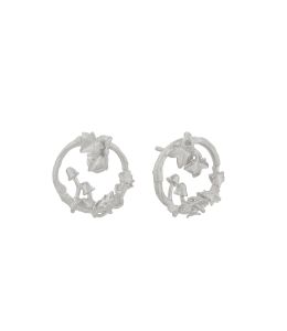 Silver Woodland Loop Stud Earrings Product Photo