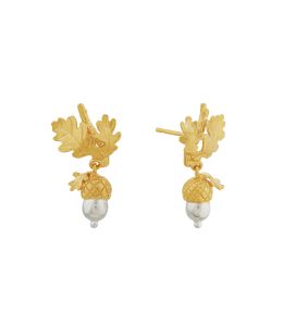Silver & Gold Plate Acorn Drop Earrings Product Photo