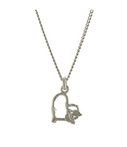 Mini Monroe Twig Heart Necklace | Silver