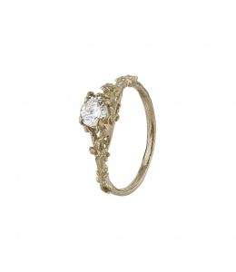18ct White Gold Fine Bark Diamond Ring Product Photo