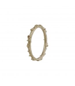 18ct White Gold Fine Bark Ring Product Photo