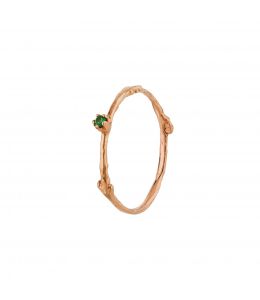 18ct Rose Gold Fine Twig Tsavorite Ring Product Photo