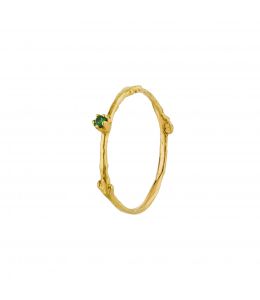 18ct Yellow Gold Fine Twig Tsavorite Ring Product Photo
