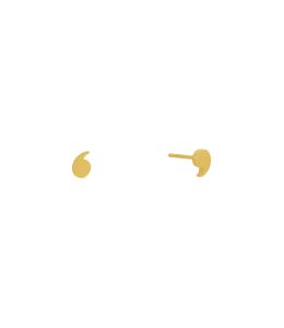 Gold Plate Just my Type Quotation Mark Stud Earrings Product Photo