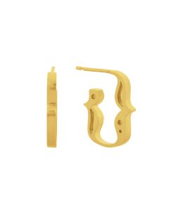 Gold Plate Just my Type Curly Bracket Hoop Earrings Product Photo