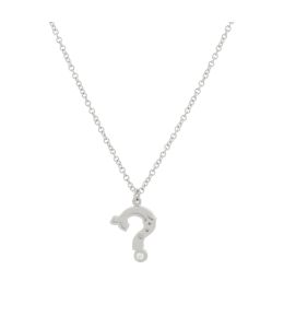 Silver Just my Type Question Mark Necklace set with 1.75mm Diamond Product Photo