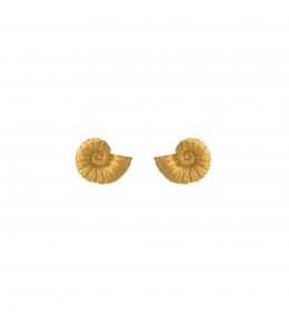 Gold Plate Ammonite Stud Earrings Product Photo