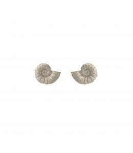 Silver Ammonite Stud Earrings Product Photo