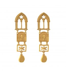Gold Plate Discovery Window Drop Earrings Product Photo