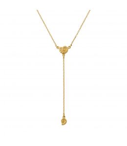 18ct Yellow Gold Fine Ammonite 'Y' Drop Necklace Product Photo