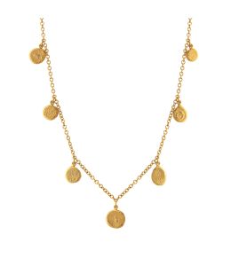 Gold Plate Paleontology Nugget Necklace Product Photo