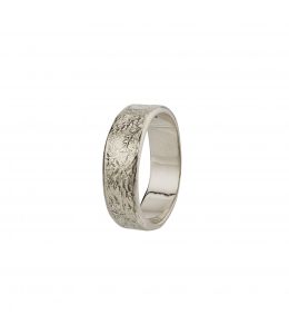 Platinum 6 mm Heavy Horsetail Fossil Band Product Photo