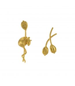 Asymmetric Harvest Mouse & Angelica Stud Earrings Product Photo