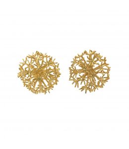Gold Plate Dandelion Puffball Stud Earrings Product Photo