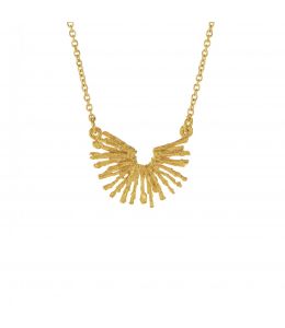 Gold Plate Nest Structure Half-Circle Necklace Product Photo