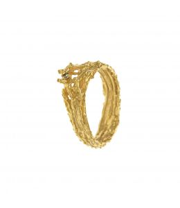 Gold Plate Champagne Diamond Nest Structure Ring Product Photo