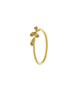 Gold Plate Seed Pod & Champagne Diamond Ring Product Photo