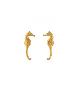 Gold Plate Seahorse Stud Earrings Product Photo