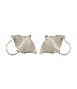 Silver Stingray Stud Earrings Product Photo