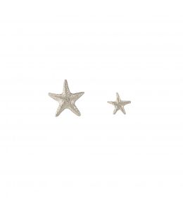Silver Asymmetric Starfish Stud Earrings Product Photo