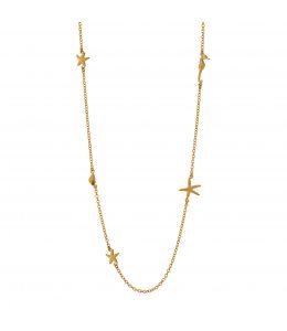 Gold Plate Starfish Constellation Long Necklace Product Photo