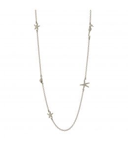 Silver Starfish Constellation Long Necklace Product Photo