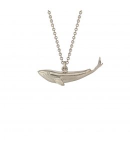 Silver Baby Blue Whale Necklace Product Photo