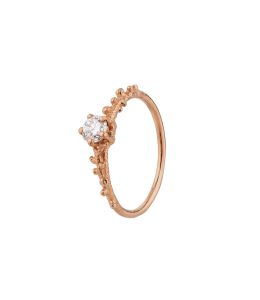 18ct Rose Gold Coral Texture Diamond Solitaire Ring with 0.25ct Diamond Product Photo