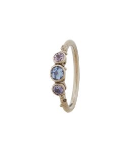 Coral Triology Ring with Bezel Set Lilac