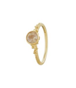 Ocean Coral Ring with Bezel Set Yellow Round Silky Sapphire | Product Photos 