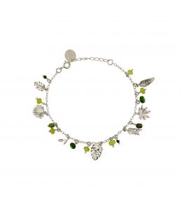 Silver Tropical Leaf Charm Bracelet Product Photo