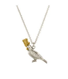 Silver & Gold Plate Cockatoo Necklace on Paper