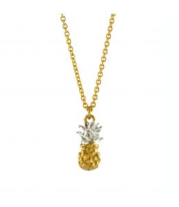 Silver & Gold Plate Baby Pineapple Necklace on Paper