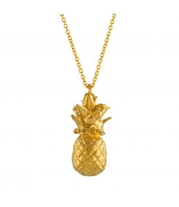 Gold Plate Pineapple Necklace on Paper