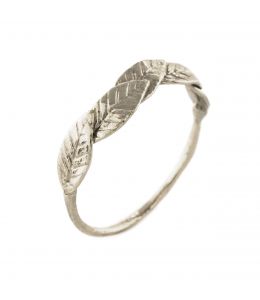 Silver Bird of Paradise Leaf Ring on Paper