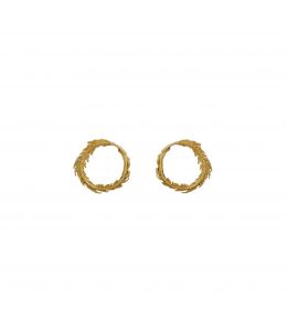 18ct Yellow Gold Plume Loop Stud Earrings Product Photo