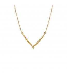 18ct Yellow Gold Plume Flare Necklace Product Photo