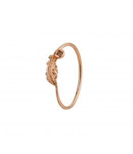 18ct Rose Gold Plume Feather & Champagne Diamond Ring Product Photo