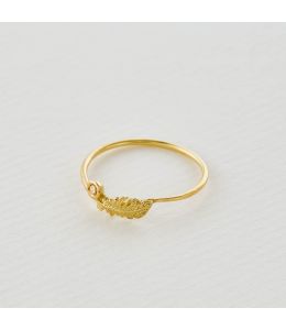Plume Feather & Champagne Diamond Ring